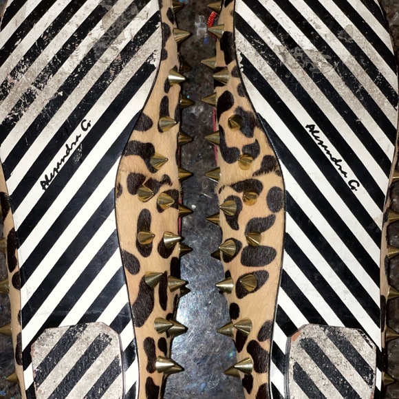 Intermix Alejandra G leopard calf hair studded flats - Picture 12 of 12